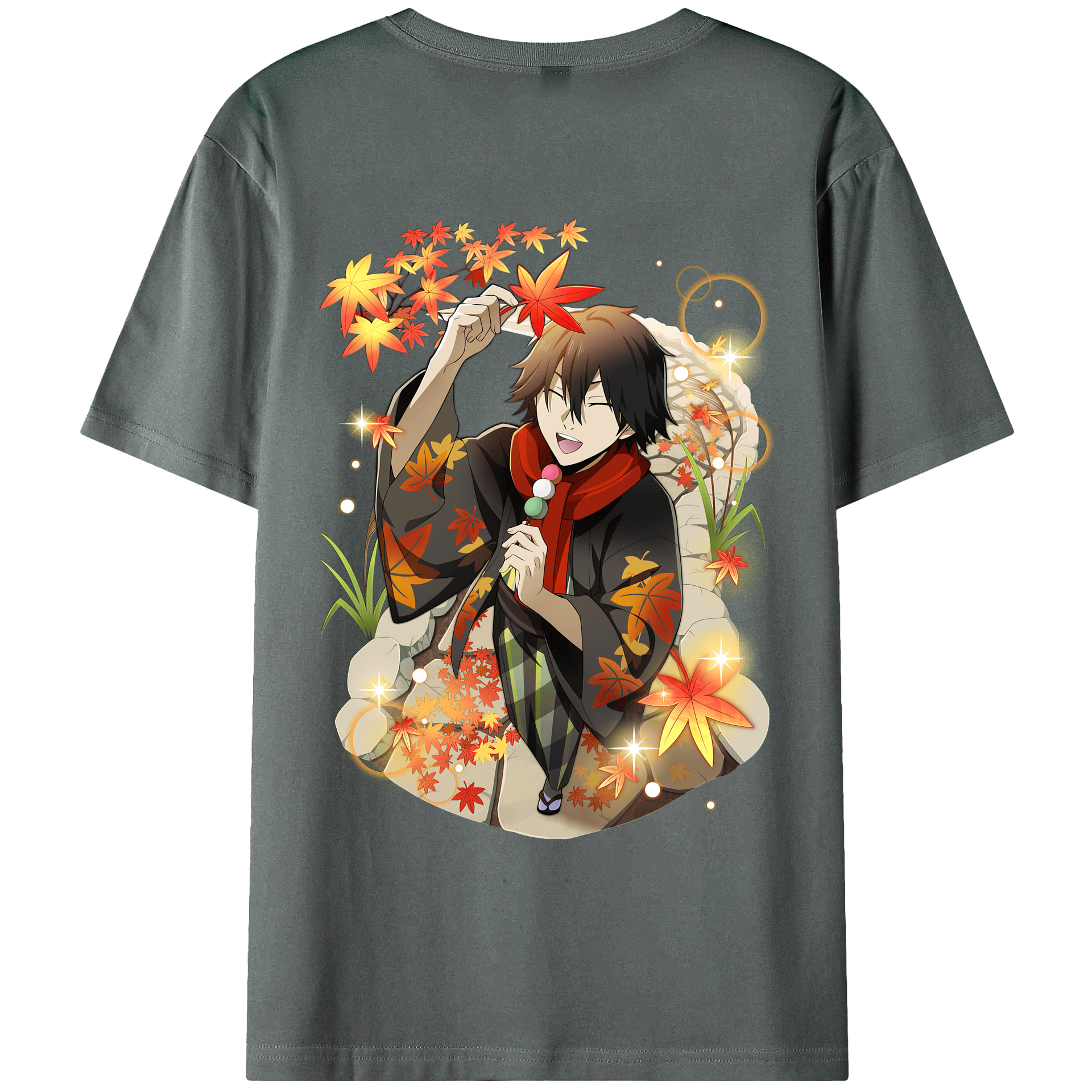 （画像用） 文豪ストレイドッグス Bungo Stray Dogs 綿100％ メンズ半袖Tシャツ（バックプリント） 通気性